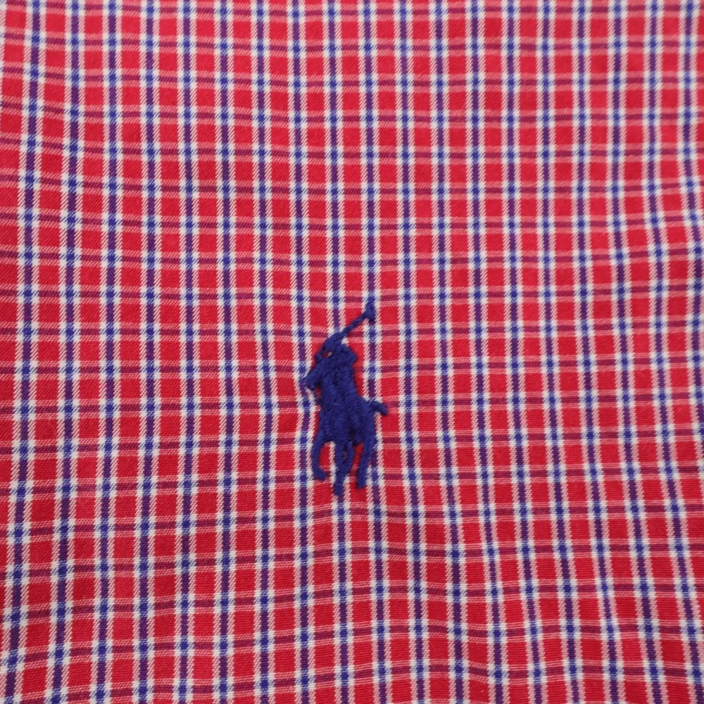 Polo Ralph Lauren Custom Fit Plaid Button Down Red Long Sleeve Mens XL Shirt